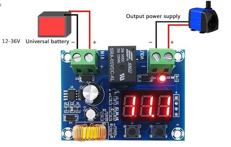 XH-M609 DC 12V-36V реле зарядки захист від перезаряду/розряду батареї.