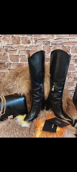 Luksusowe czarne skórzane kozaki z limitowanej serii Marki Kazar