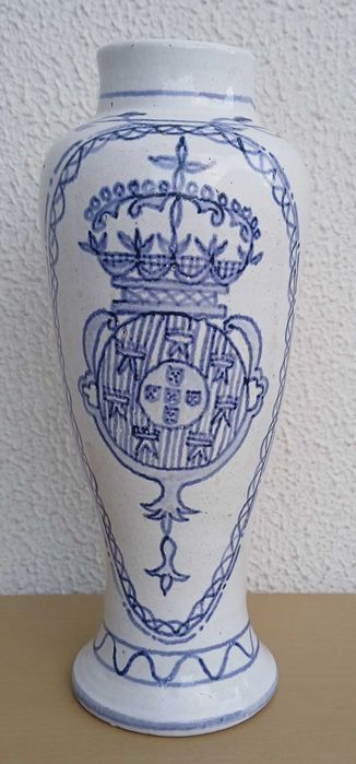 Rara Jarra Antiga Portuguesa (+55 anos) Cerâmica Pintada à mão (26cm)