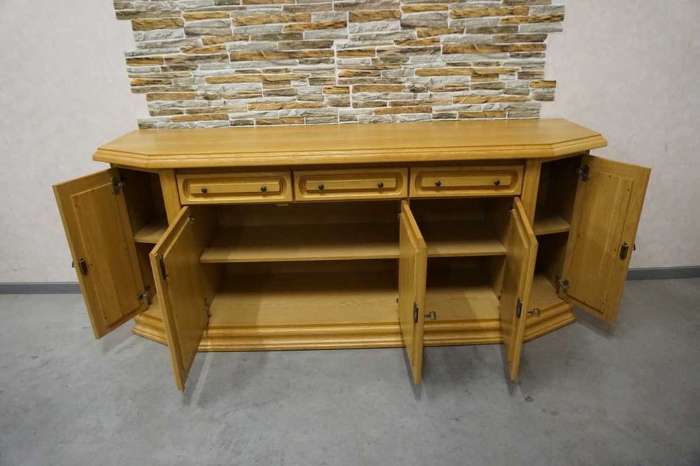Komoda Dębowa Jasna 5 Drzwiowa szer. 197 cm  (P-1293)