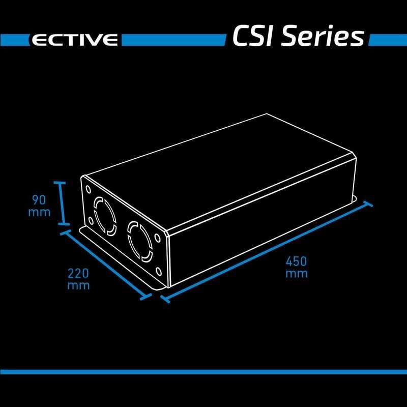 Інвертор ECTIVE CSI 15 1500 Вт/24 В із зарядним пристроєм