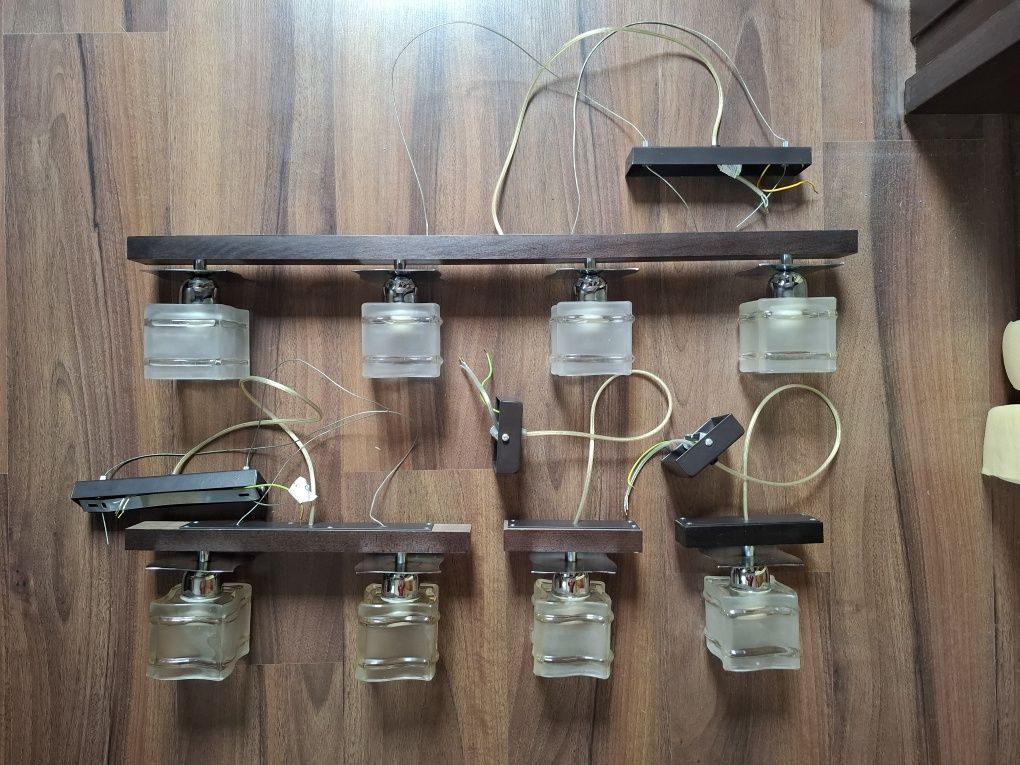 Zestaw lamp sufitowych, 2x pojedyncza, podwójna i poczwórna