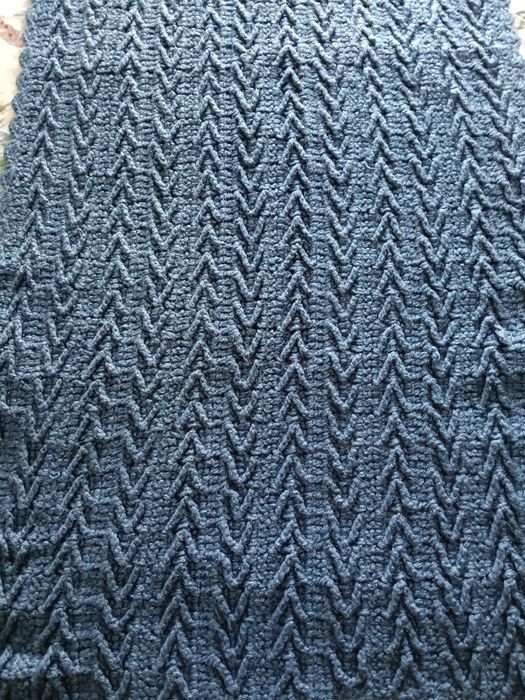 Manta azul lã feita á mão