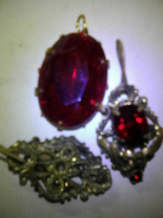 сережки и кулон бижутерия конец 19-нач 20вв