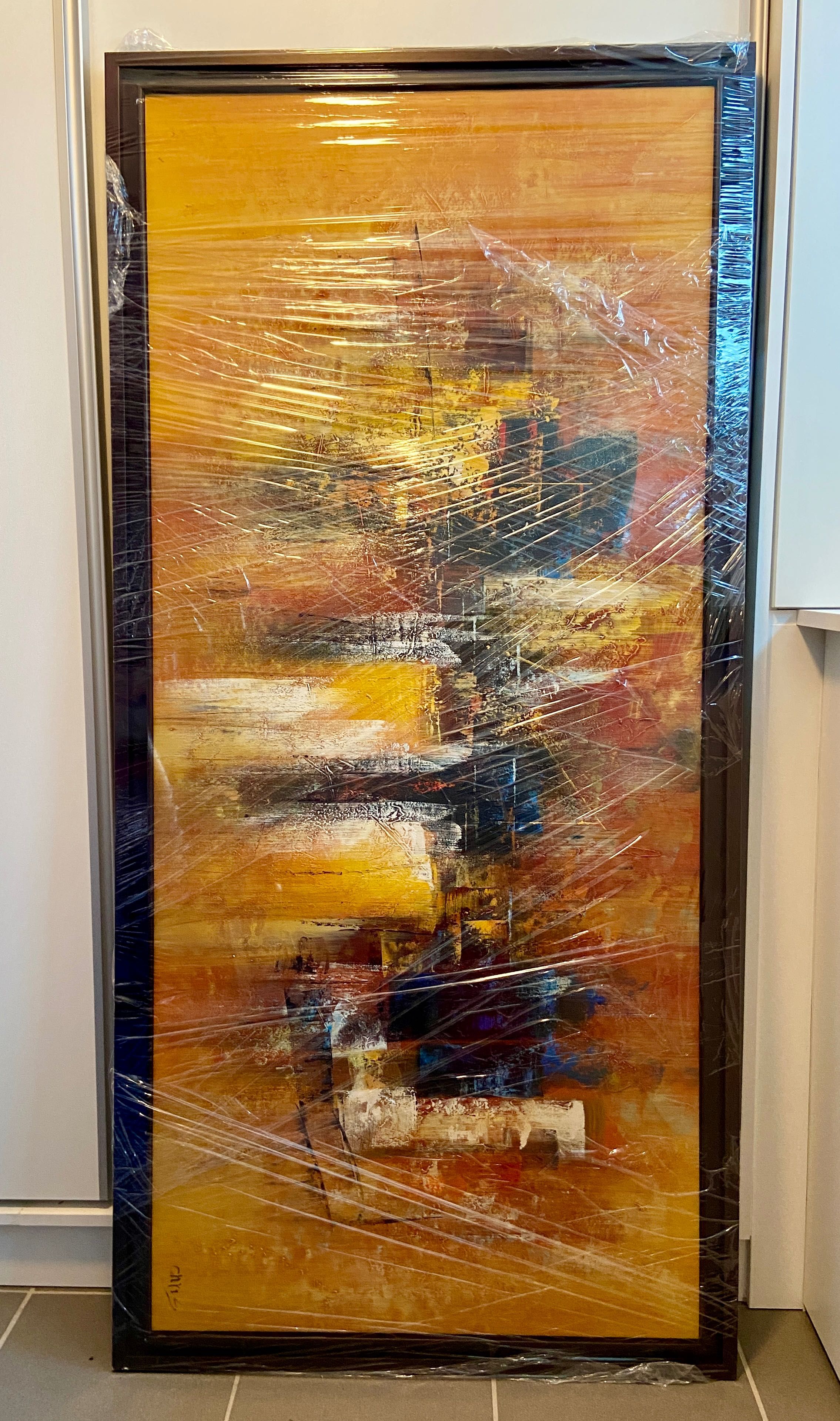 Quadro com pintura abstrata