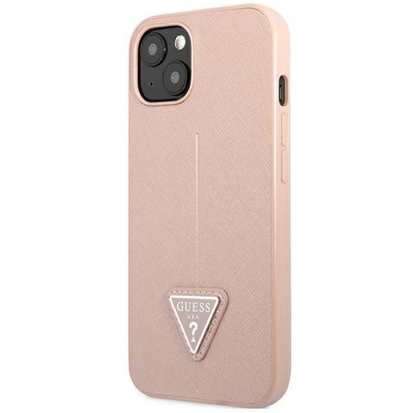 Etui Guess Saffiano Triangle Logo iPhone 14 Plus / 15 Plus 6,7" Różowy