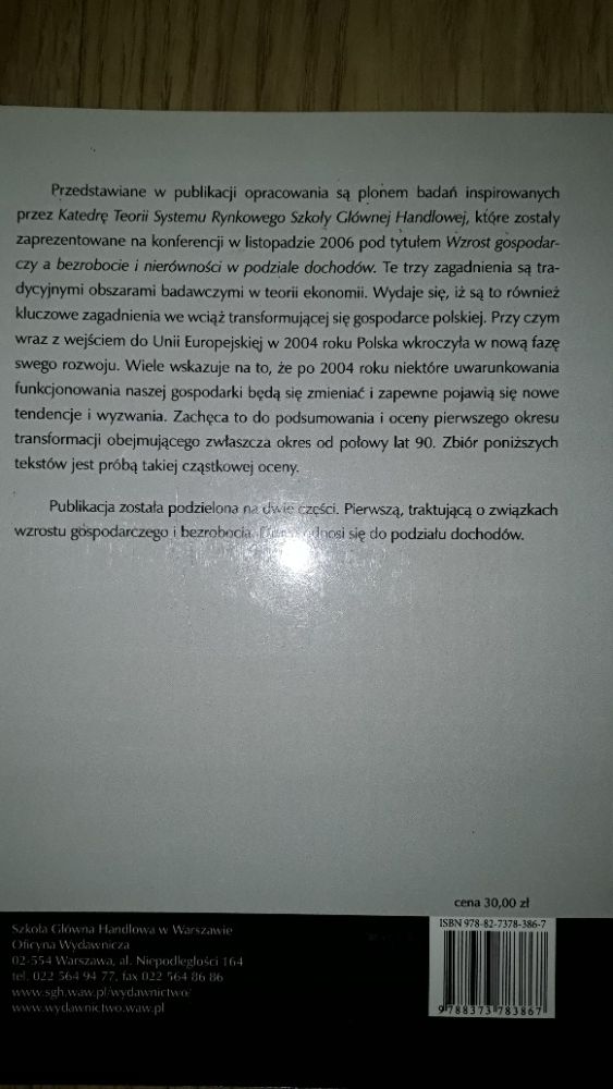 Wzrost gospodarczy a bezrobocie i nierówności w podziale dochodu