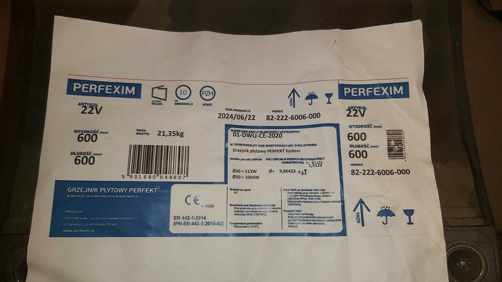 Grzejnik stalowy PERFEXIM PERFEKT 22V 600x600