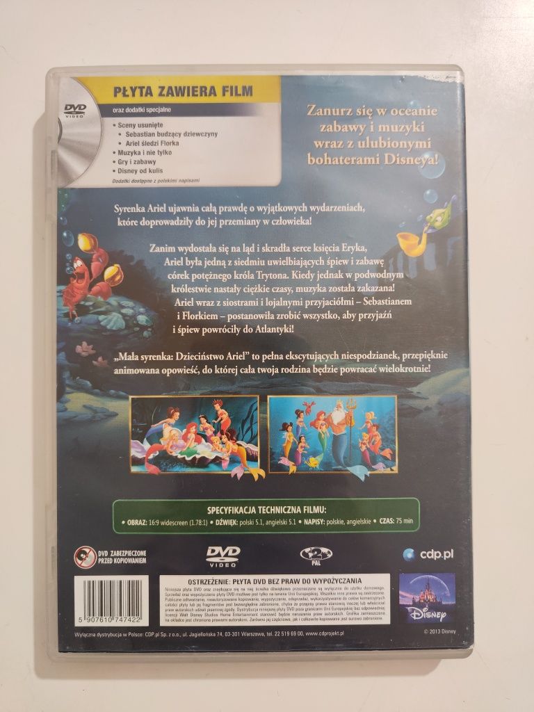 Mała syrenka III 3 Dzieciństwo Ariel Disney - płyta DVD