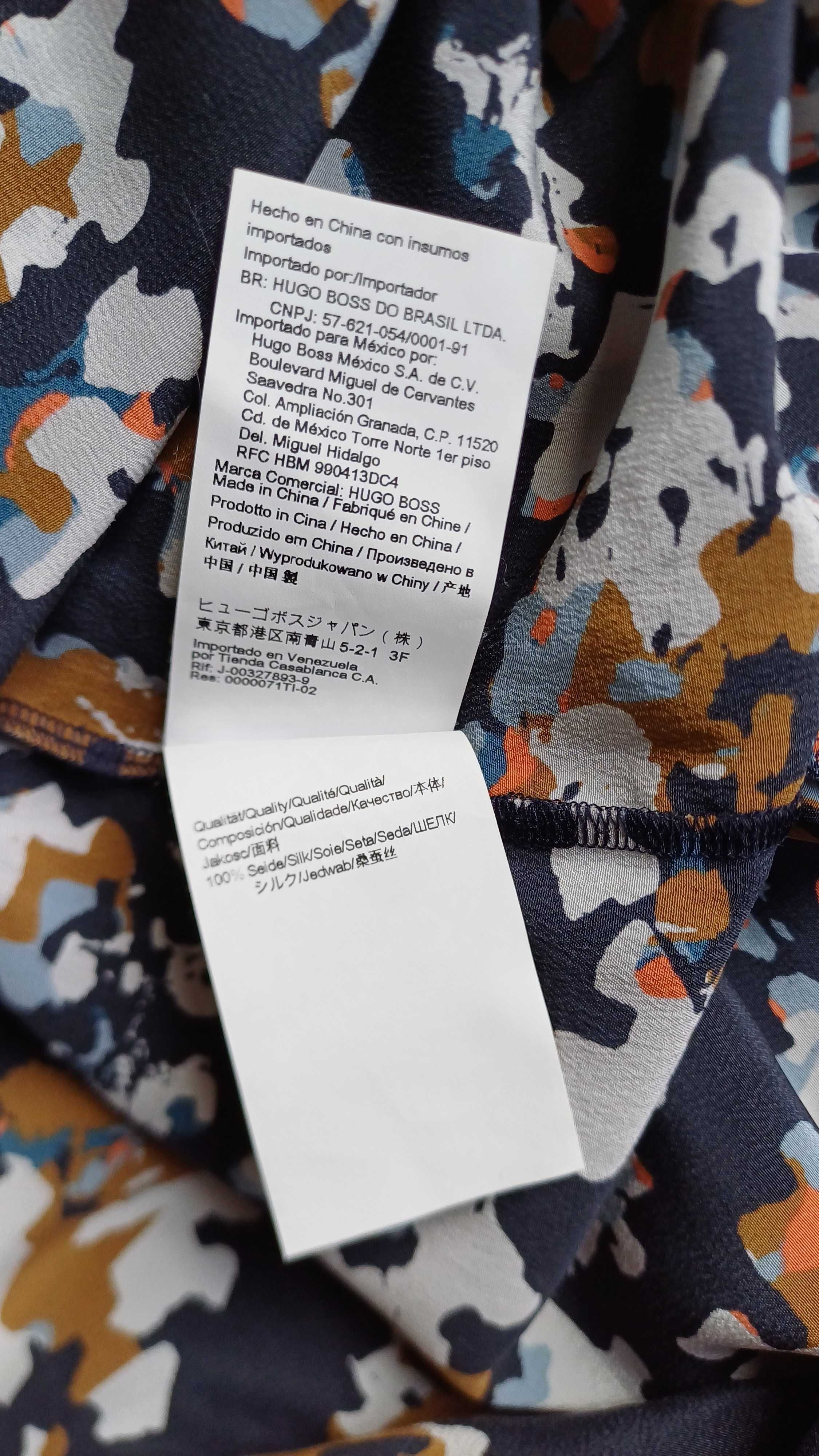 Jedwabna bluzka bez rękawów wzór puzzle Hugo Boss rozm. 36/S