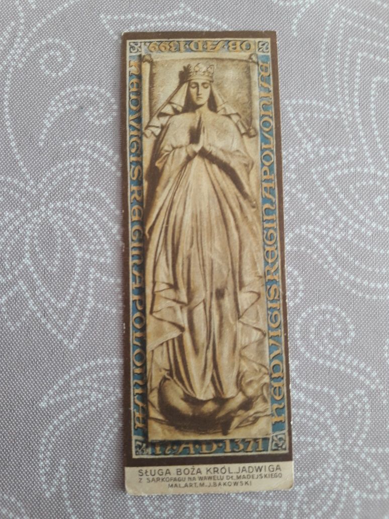 Święty obrazek sługa Boża królowa Jadwiga 1934r