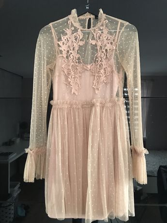 Sukienka pudrowy rozowy s
