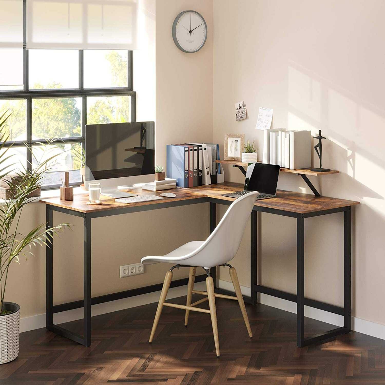 Biurka narożne, LOFT 4 rodzaje, pokój, biuro, nowoczesne metalowe brąz