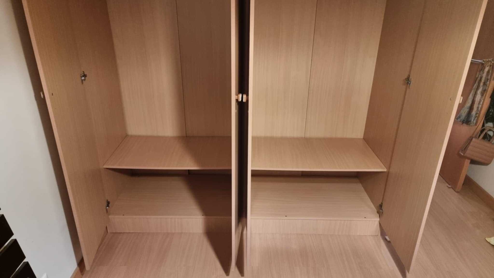 Roupeiro de melamina com portas de abrir