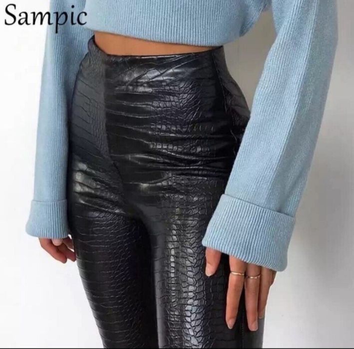 Набор Брюк 3  фасона  эко кожа принт змеи  качество люкс ( Турция)