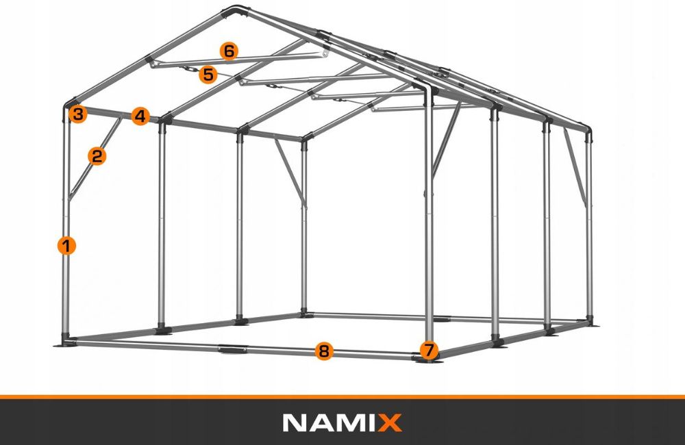 Namiot PRESTIGE 3x6-2,6m hala przemysłowa magazynowy MOCNE PVC 560g