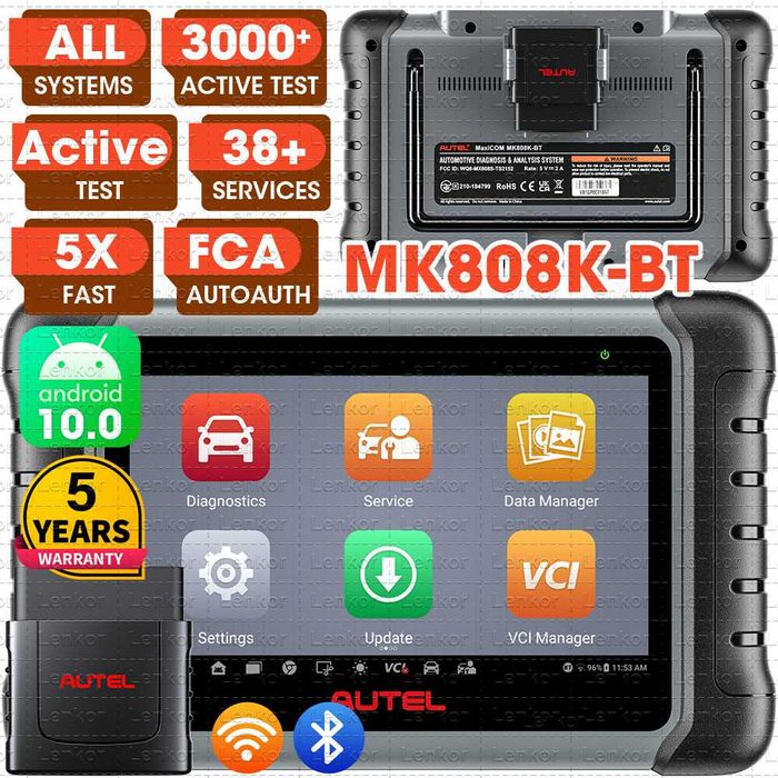Máq. diagnóstico auto Autel MaxiCOM MK808K-BT Original Português