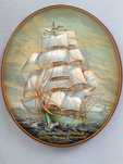 Obraz owalny „Cutty Sark” – żaglowiec – 30x35 cm