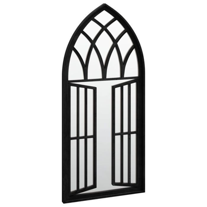 Lustro Ogrodowe, Czarne, 100X45 Cm, Żelazne