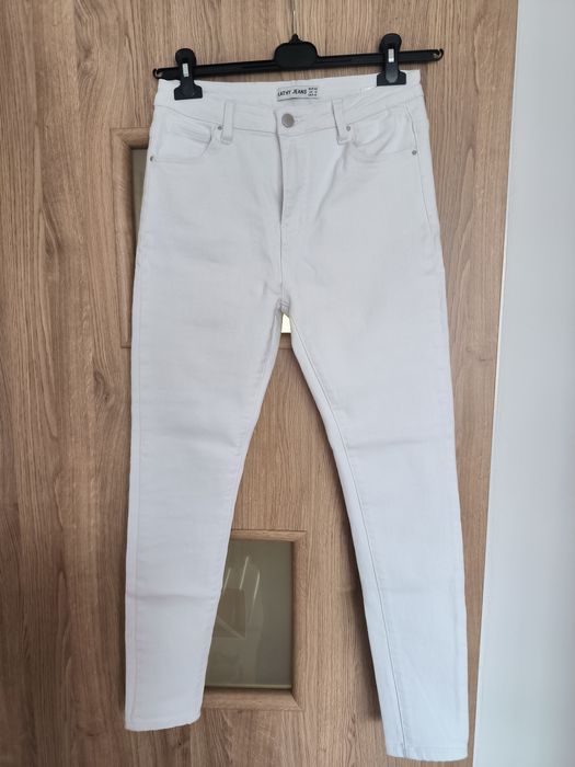 Jeansy damskie białe skinny rozmiar L