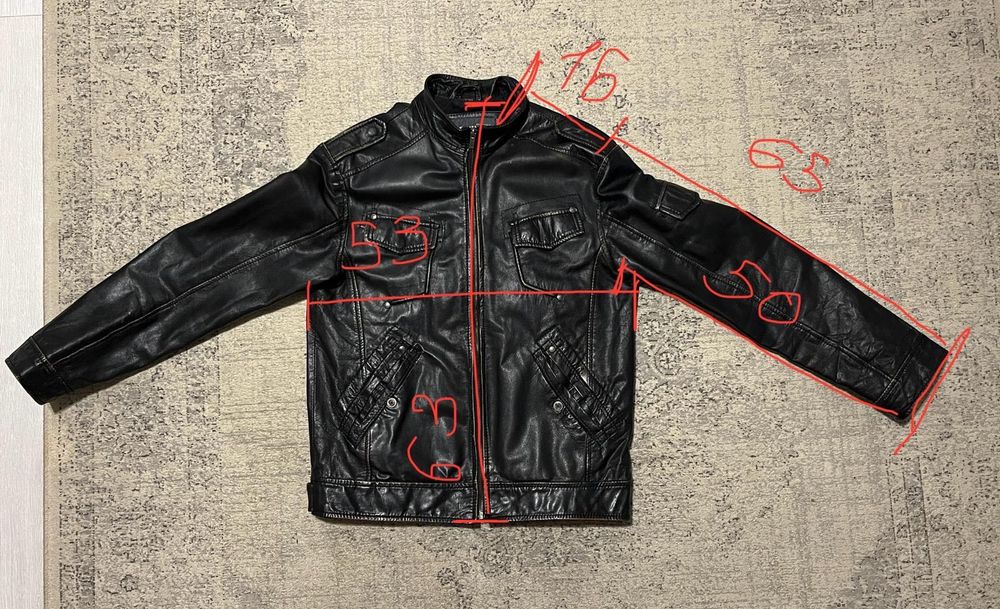 Retro Kurtka motocyklowa, skórzana, Reserved z efektem starzenia.