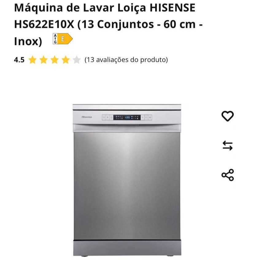 Máquina de Lavar Loiça HISENSE HS622E10X
