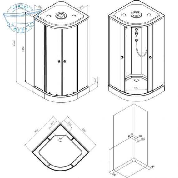Душовий бокс Am.Pm X-Joy 90x90 W94C-401-090MT