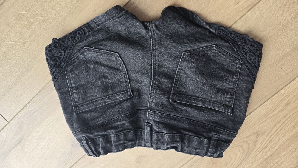 Szorty krótkie spodenki jeansowe czarne 140