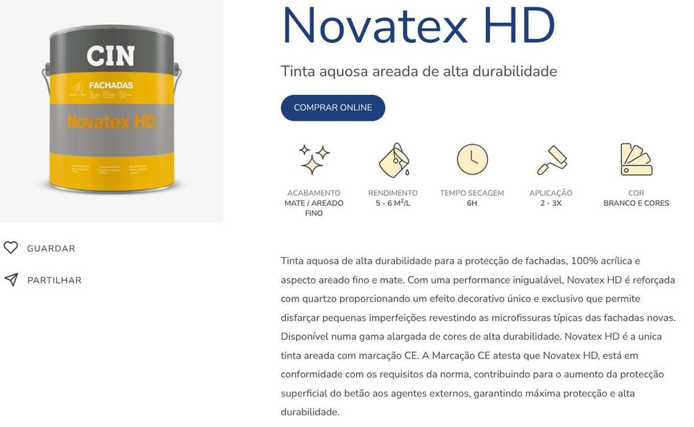 Balde de 15 litros de tinta branca para fachadas