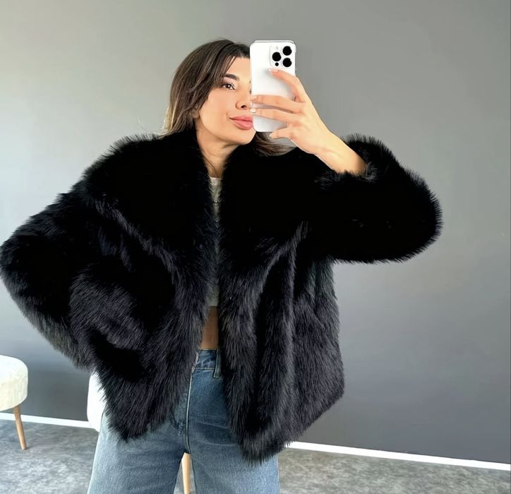 Шуба чорна|шуба зима