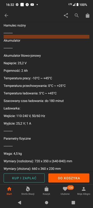 Hulajnoga elektryczna dla dzieci