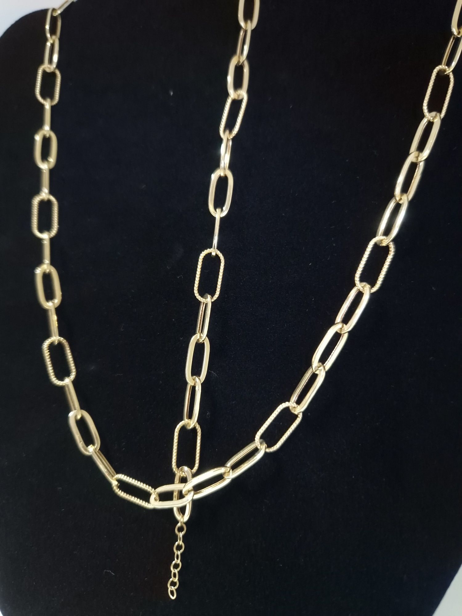 Złoty komplet łańcuch i bransoletka duże oczka Tiffany, Cartier