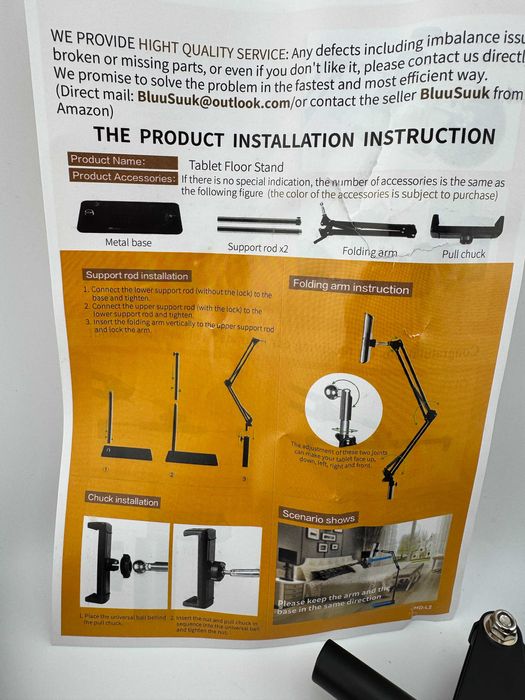Stojak uchwyt na tablet wysoki 146cm