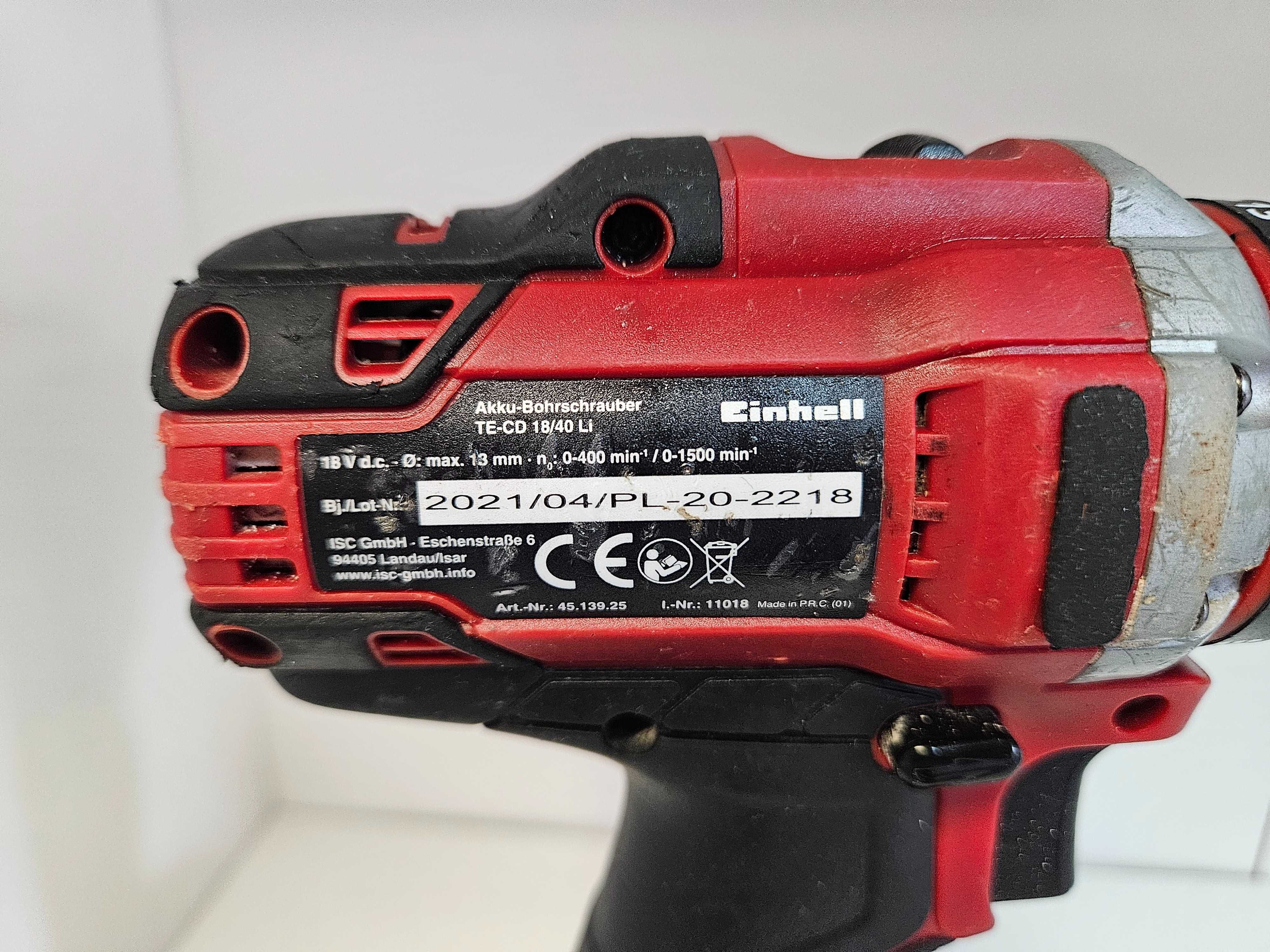 Wiertarko Wkrętarka Einhell TE-CD 18/40 Li + Akumulator + Ładowarka