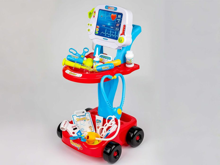 Дитячий ігровий набір лікаря візок зі світлом та звуком 17 предметів