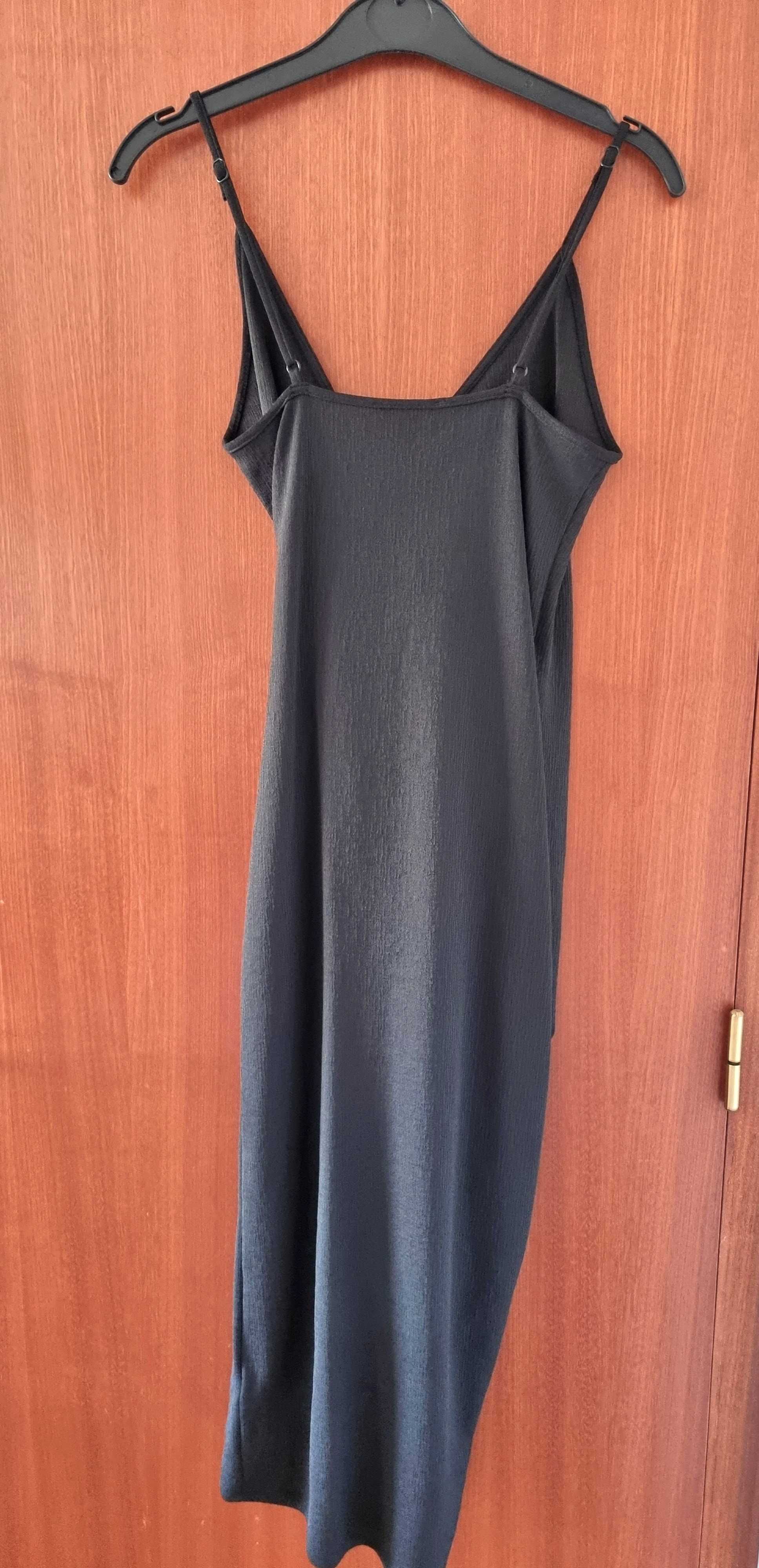 Vestido preto com efeito cruzado H&M, tamanho XS - nunca usado