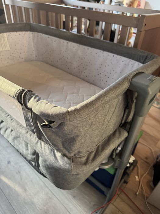 Kinderkraft łóżeczko dostawne NESTE UP GREY MELANGE+materac