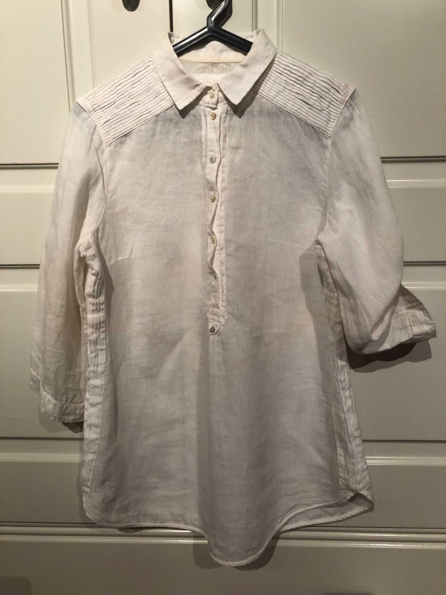 camisa branca em linho muito bonita marca MASSIMO DUTTI   40