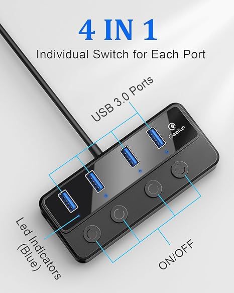 qeefun 4-portowy koncentrator usb 3.0