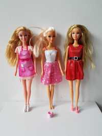 Lalka typu Barbie x 3 szt. kelnerka kucharka w fartuszku sukienka buty