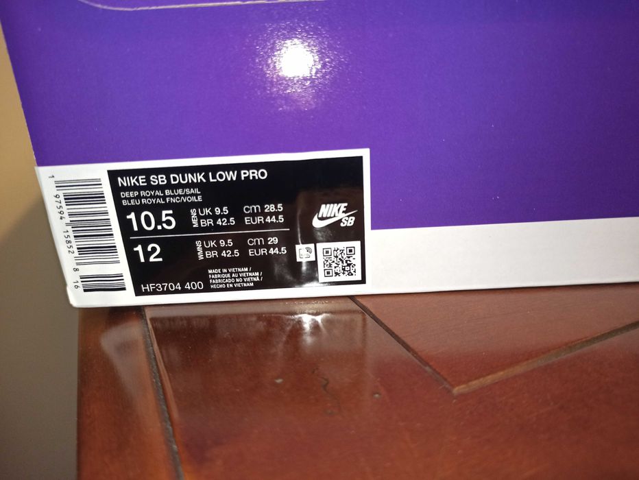 (r. Eur 44,5) Nike SB Dunk Low Deep Royal Blue HF3704,-400