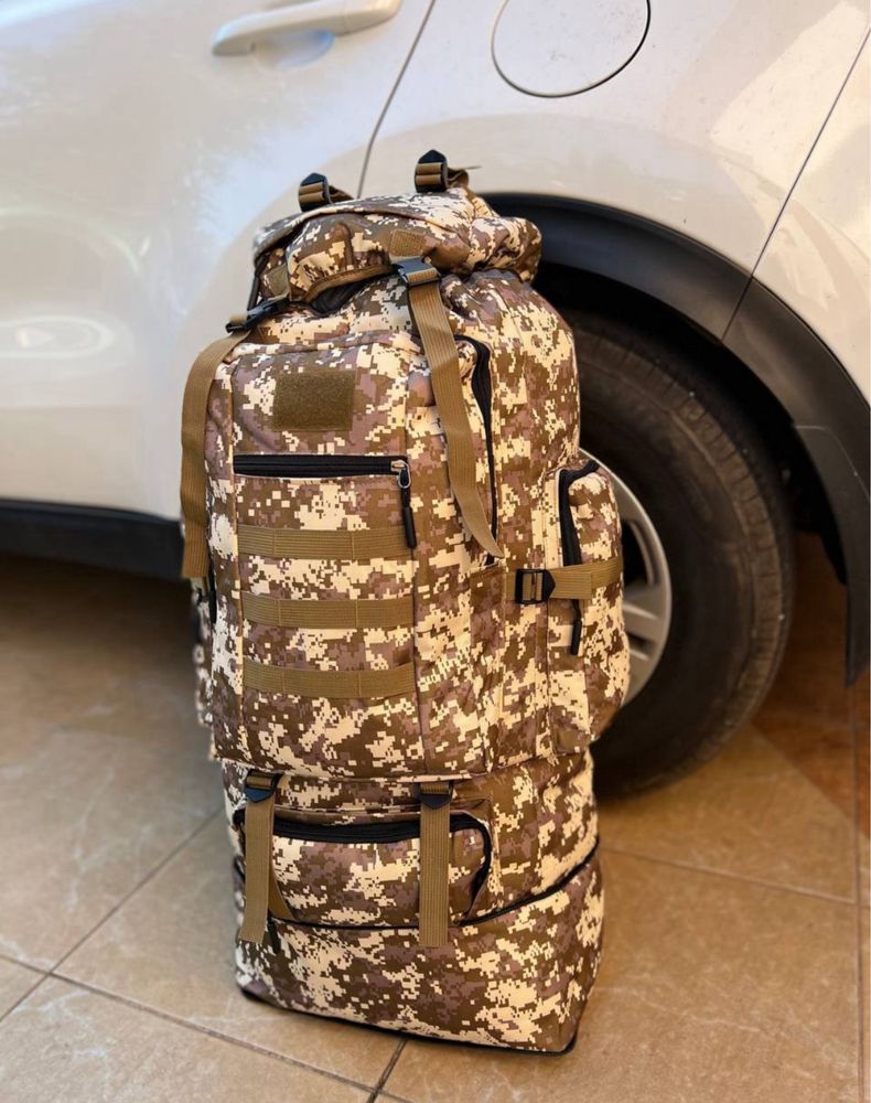 Тактичний військовий рюкзак піксель ЗСУ 80-100л з розширенням