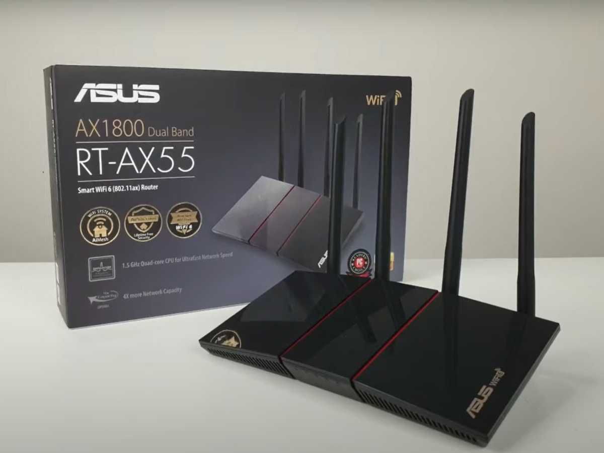 ASUS RT-AX55 V2 CPU 4x1700MHz WiFi 6 (AX1800) AiMesh Wi-Fi роутер