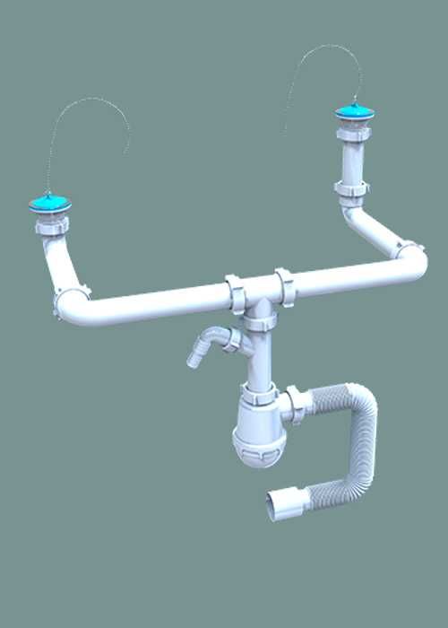 Сифон SantehPlast M-112S для двойных моек