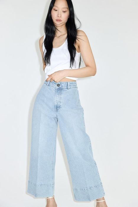 Spodnie dżinsowe M wide leg H&M cropped 38