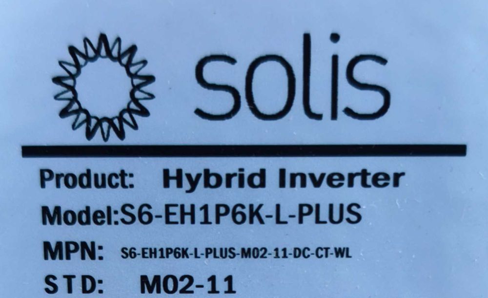 Це не Deye Гібридний інвертор SOLIS S6-EH1P6K-L-PLUS 6KW Wi-Fi 220V 1ф
