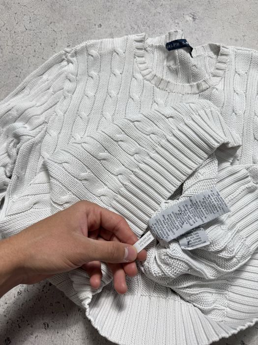 Женский Вязаный Свитер Polo Ralph Lauren Оригинал Белый M-L