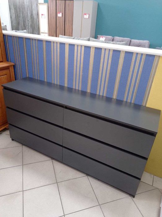 Комод 1,5 м на 6 шухляд Білий,Антрацит/Комод  на 6 ящиков