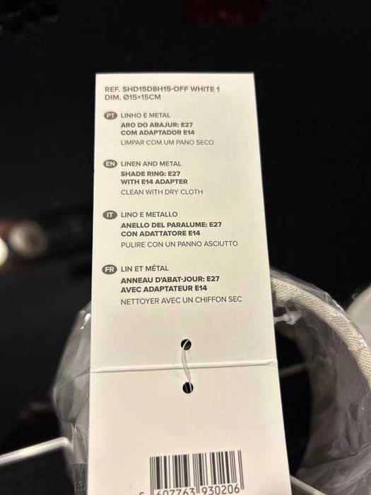 Abajur cinza claro - NOVOS