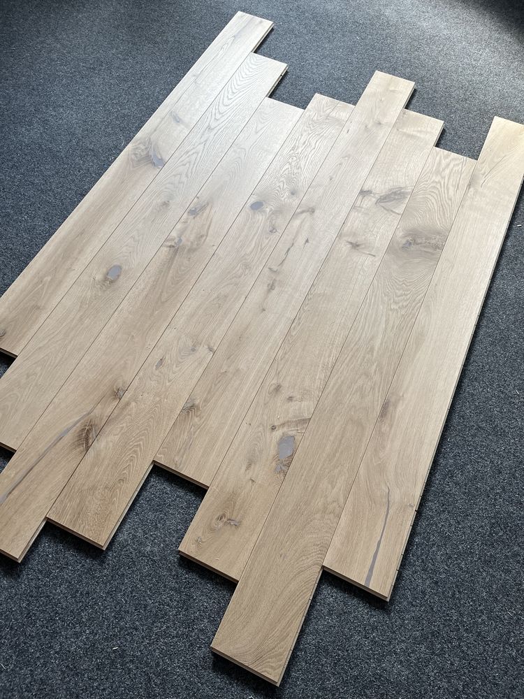 Deska Drewniana 3-W Dąb Rustic, Surowa, 4faza,Szczotka, 13x140x1600mm